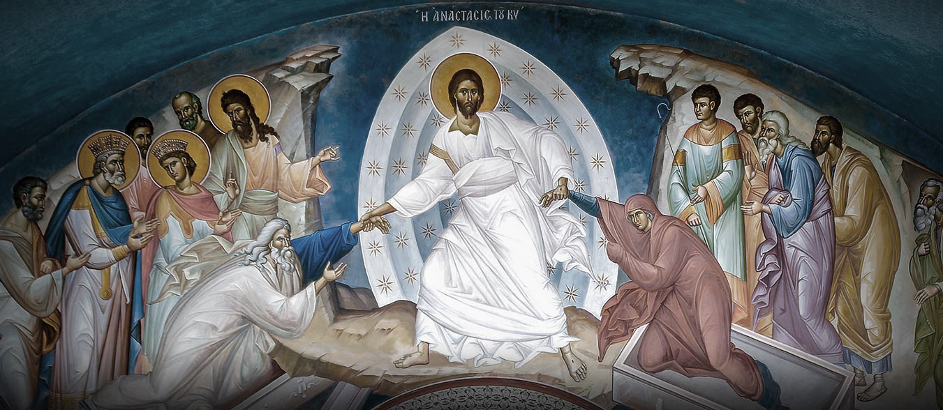 The Anastasis — Christ harrowing Hades, raising Adam and Eve from death